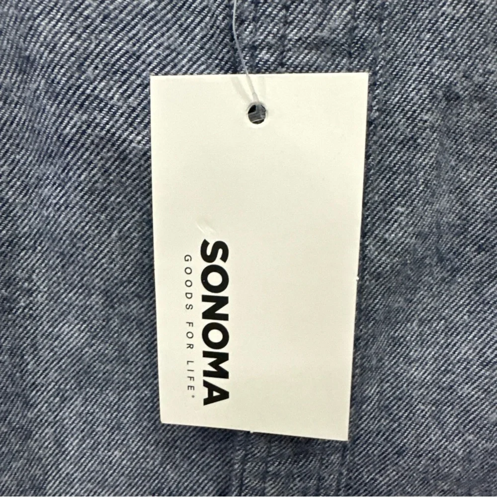 MEN'S SONOMA SIZE 4XB LONG SLEEVE FLANNEL BUTTON FRONT SHIRT WITH CHEST POCKETS